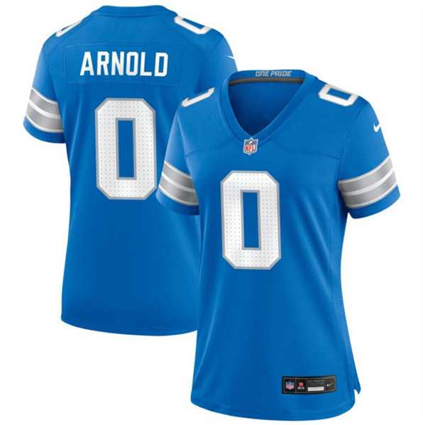 Women%27s Detroit Lions #0 Terrion Arnold Blue 2024 Stitched Jersey Dzhi->women nfl jersey->Women Jersey